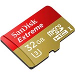 Ficha técnica e caractérísticas do produto Cartão de Memória Micro SD 32GB SanDisk Extreme 45/MB/s + Adaptador