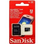 Ficha técnica e caractérísticas do produto Cartão de Memória Micro Sd 32gb Sandisk Sdhc Classe 4