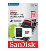 Ficha técnica e caractérísticas do produto Cartão de Memória Micro SD 32GB Ultra Speed A1 98MB/S 653X - Sandisk