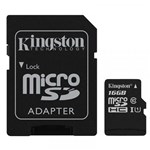 Ficha técnica e caractérísticas do produto Cartão de Memória Micro SD Kingston SDHC/16GB Classe 10 16GB