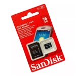Ficha técnica e caractérísticas do produto Cartão de Memória Micro Sd Sandisk 16gb - Original