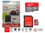Ficha técnica e caractérísticas do produto Cartão de Memória Micro Sd Sandisk 64gb Original + Adaptador