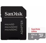 Ficha técnica e caractérísticas do produto Cartão de Memória Micro SD Sandisk 64GB Ultra + Adaptador