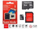 Ficha técnica e caractérísticas do produto Cartão de Memória Micro Sd Sandisk 8gb Original + Adaptador