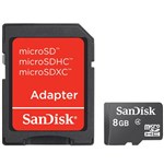 Ficha técnica e caractérísticas do produto Cartão de Memória Micro SD SanDisk 8GB