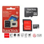 Ficha técnica e caractérísticas do produto Cartão De Memória Micro Sd Sandisk 32gb Original + Adaptador