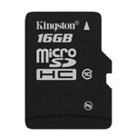 Ficha técnica e caractérísticas do produto Cartão de Memória Micro Sdhc 16GB Kingston Classe 10