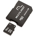 Ficha técnica e caractérísticas do produto Cartão de Memória MicroSD 16 GB + Adaptador SD Multilaser, MC110