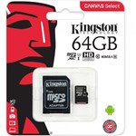 Ficha técnica e caractérísticas do produto Cartão de Memória Microsd Canvas Select Kingston Sdcs 64Gb