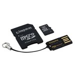 Ficha técnica e caractérísticas do produto Cartão de Memória MicroSD Kingston MBLY4G2/4GB Classe 4 + Adaptador SD + Leitor de Cartão USB Preto 4GB