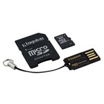 Ficha técnica e caractérísticas do produto Cartão de Memória MicroSD Kingston MBLY4G2/8GB Classe 4 + Adaptador SD + Leitor de Cartão USB Preto 8GB