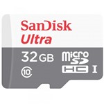 Ficha técnica e caractérísticas do produto Cartão de Memória - MicroSDHC - 32GB - Sandisk - Classe 10 - SDSQUNS-032G-GN3MA