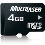 Ficha técnica e caractérísticas do produto Cartão de Memória Multilaser MicroSD 4GB com Adaptador para SD