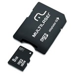 Ficha técnica e caractérísticas do produto Cartão de Memória Multilaser MicroSD 8GB + Adaptador SD 2 em 1