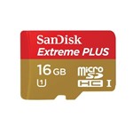 Ficha técnica e caractérísticas do produto Cartão de Memória Sandisk 16gb Extreme Plus Microsdhc Uhs-I Full Hd 80mb/S - Sdsdqx-016g-U46a