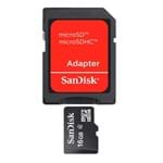 Ficha técnica e caractérísticas do produto Cartão de Memória Sandisk 16Gb Microsdhc (Classe 4) Card + Adapter Sdsdqm-016G-B35a T
