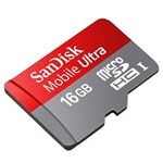 Ficha técnica e caractérísticas do produto Cartão de Memória SanDisk 16GB Ultra ®microSDHC UHS-I Classe 10 + 1 Adaptador SD - SDSDQUA-016G-U46A
