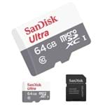 Ficha técnica e caractérísticas do produto Cartão de Memória Sandisk 64Gb Ultra Armazenamento de Vídeos Fotos Músicas e Documentos