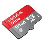 Ficha técnica e caractérísticas do produto Cartao de Memoria Sandisk 64GB ULTRA Microsdhc (classe 10) CARD + Adapter FOR Android (SDSDQUAN-064G-G4 T)