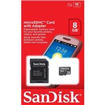 Ficha técnica e caractérísticas do produto Cartão de Memória - Sandisk - 8gb - Classe 4