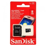 Ficha técnica e caractérísticas do produto Cartão de Memória Sandisk 8gb Micro SD