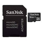 Ficha técnica e caractérísticas do produto Cartão de Memória Sandisk Micro Sd 16 Gb + Adaptador Original