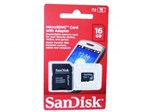 Cartão de Memória SanDisk Micro SDHC com Adaptador 16GB