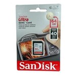 Ficha técnica e caractérísticas do produto Cartão de Memória SanDisk MicroSD 64GB Ultra 40mbs