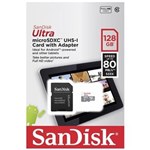 Ficha técnica e caractérísticas do produto Cartão de Memória SanDisk Ultra MicroSDXC UHS-I 80Mb/s com Adaptador - 128GB