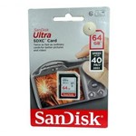 Ficha técnica e caractérísticas do produto Cartao de Memoria Sandisk Ultra Sdxc 64Gb Ultra 40Mbs
