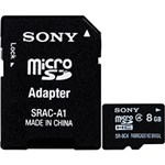 Ficha técnica e caractérísticas do produto Cartão de Memória SD Micro 8GB com Adaptador Class 4 - Sony