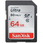 Ficha técnica e caractérísticas do produto Cartão de Memória - SDXC - 64GB - Sandisk Ultra - SDSDUNC-064G-GN6IN