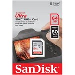Ficha técnica e caractérísticas do produto Cartão de Memória Ultra SDXC UHS-I SanDisk 64GB 80mb/S