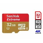 Ficha técnica e caractérísticas do produto Cartão 32gb Memoria MicroSd 4k Sandisk Classe 10 Extreme