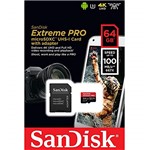 Ficha técnica e caractérísticas do produto Cartão Memória Micro Sandisk Sdhc UHS-I 64gb Extreme Pro U3 4K