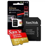 Ficha técnica e caractérísticas do produto Cartão Memoria Micro Sd 64gb Sandisk Extreme 100/mbs 4k U3