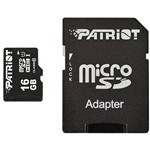 Cartão Memória Patriot 16Gb Micro SDHC com Adaptador Classe 10