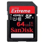 Ficha técnica e caractérísticas do produto Cartão Memória SanDisk Extreme SDXC UHS-I 64GB