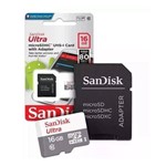 Cartão Memória Sandisk Micro Sd 16 Gb Ultra Classe 10 80mb/s