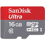 Cartão Micro Sd 16gb Sandisk Ultra 80mb/s Classe 10