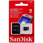 Ficha técnica e caractérísticas do produto Cartão Micro Sd 16GB Sandisk 
