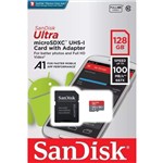 Ficha técnica e caractérísticas do produto Cartão Micro Sd Sandisk A1 Ultra 128gb 100mb/s + Adaptador - Geral