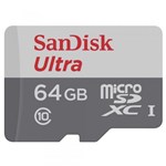 Ficha técnica e caractérísticas do produto Cartão de Memória Sandisk Ultra Micro 64Gb com Adaptador
