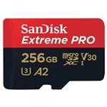 Cartão Micro Sd Sandisk Extreme Pro 256gb 170mb/s Sdxc A2 4k Celular Samsung Go Pro Hero