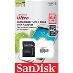 Ficha técnica e caractérísticas do produto Cartão Micro Sdhc 64gb Ultra Sd Sandisk Classe 10 48mb/S