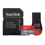 Ficha técnica e caractérísticas do produto Cartão MicroSD 200GBUltra 100MB/s SanDisk CMiniLeitor+Adapt