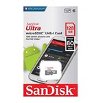 Ficha técnica e caractérísticas do produto Cartão Microsd Sandisk Ultra 128gb Cl 10 80mb/s LAcrado
