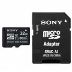 Ficha técnica e caractérísticas do produto Cartão microSDXC 32Gb Sony UHS-I XAVC S 4K de 90 Mb/s com Adaptador SD (Classe 10)
