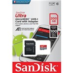 Ficha técnica e caractérísticas do produto Cartão MicroSDXC Sandisk 200GB Classe 10 Ultra A1 100MB/s