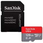 Ficha técnica e caractérísticas do produto Cartão MicroSDXC SanDisk Ultra 128Gb de 100Mb/s, Classe10, UHS-I e A1